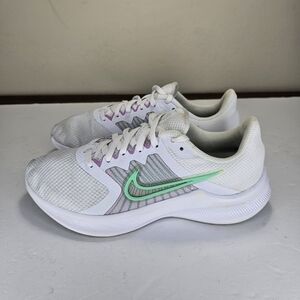Nike Downshifter Cw3413-101 White Running Shoes Womens Size 7
